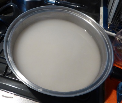 蕎麦を茹でた鍋の蕎麦湯