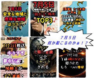 7月5日に何かあるのか!?百家争鳴の予言・予知・占いをチェックしたw
