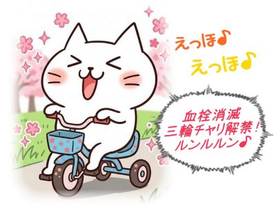 血栓消滅で三輪チャリ解禁だぁ♪エッホエッホ